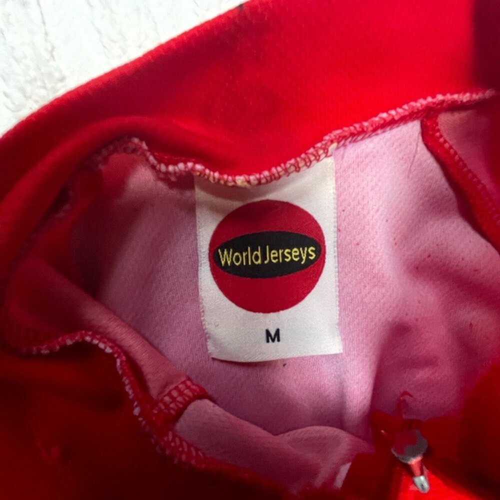 World Jerseys Men's Medium Short Sleeve 3/4 Zip CCCP Cycling Shirt Red Active